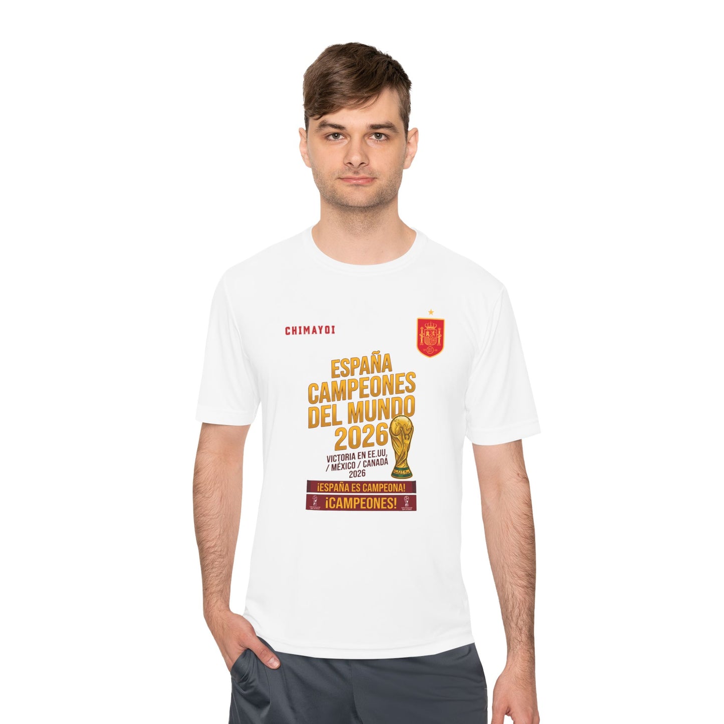 Spain 2026 World Cup Champions Performance Tee - España Trophy Fan Graphic Shirt