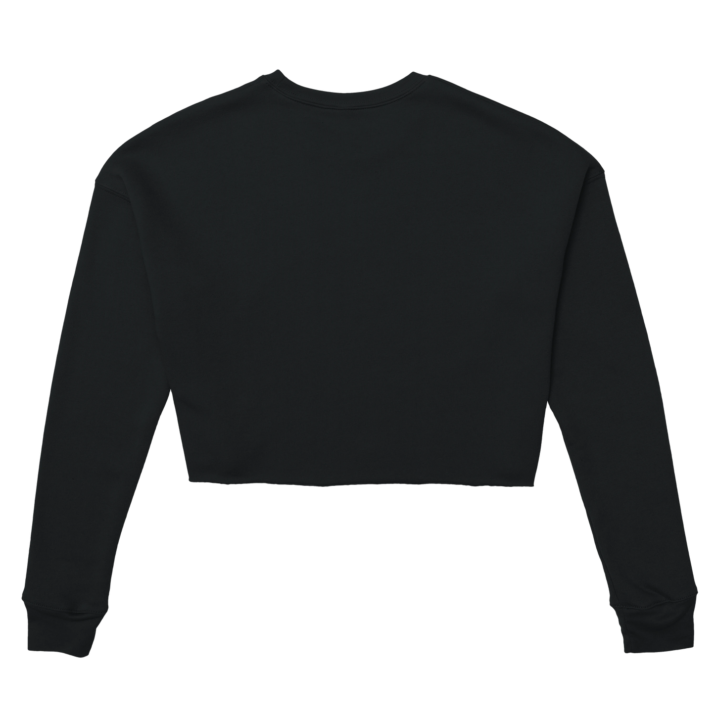 Back view of Chimayoi "Bonjour bébé!" cropped sweatshirt in Black