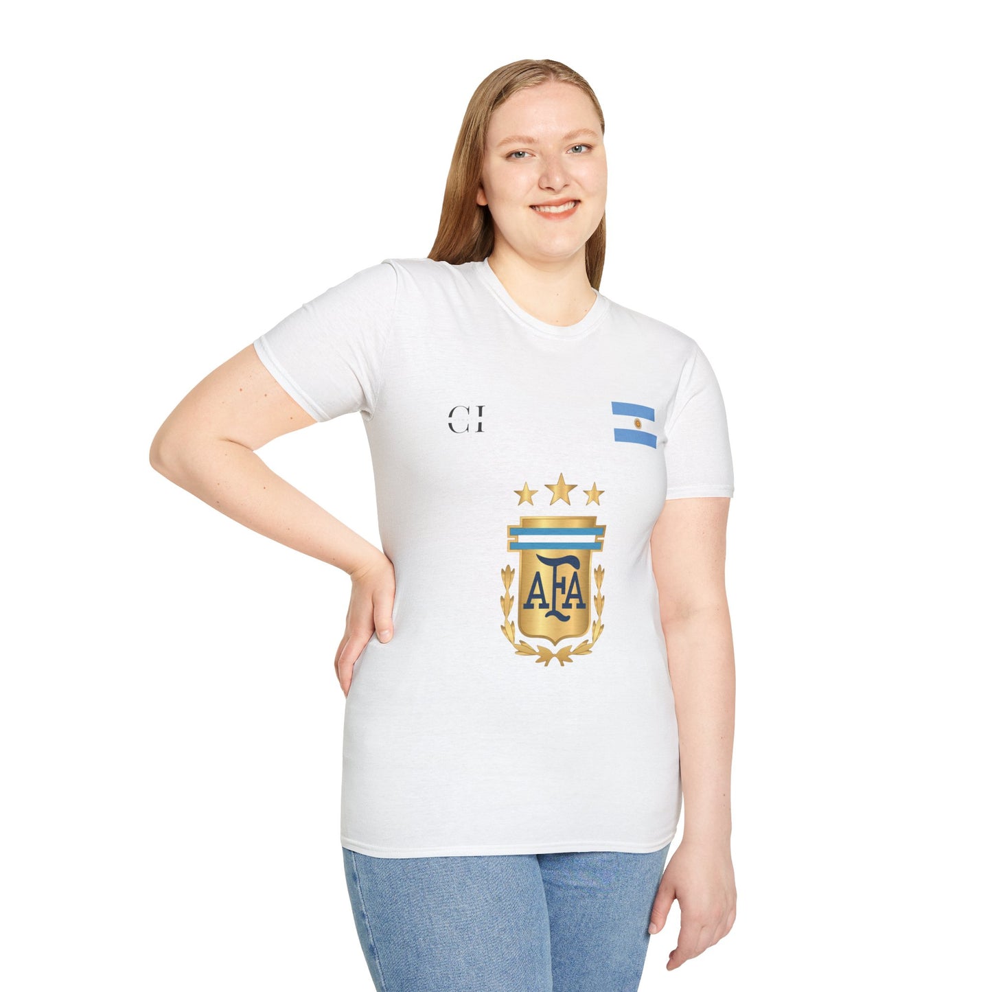 MESSI T-Shirt — AFA Logo & Flag Soccer Tee