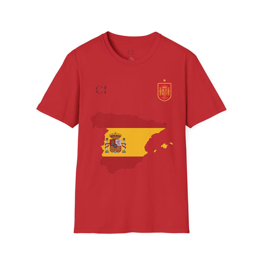 Lamine Yamal 19 Spain Football Tee - Spain Map Flag Fan T-Shirt