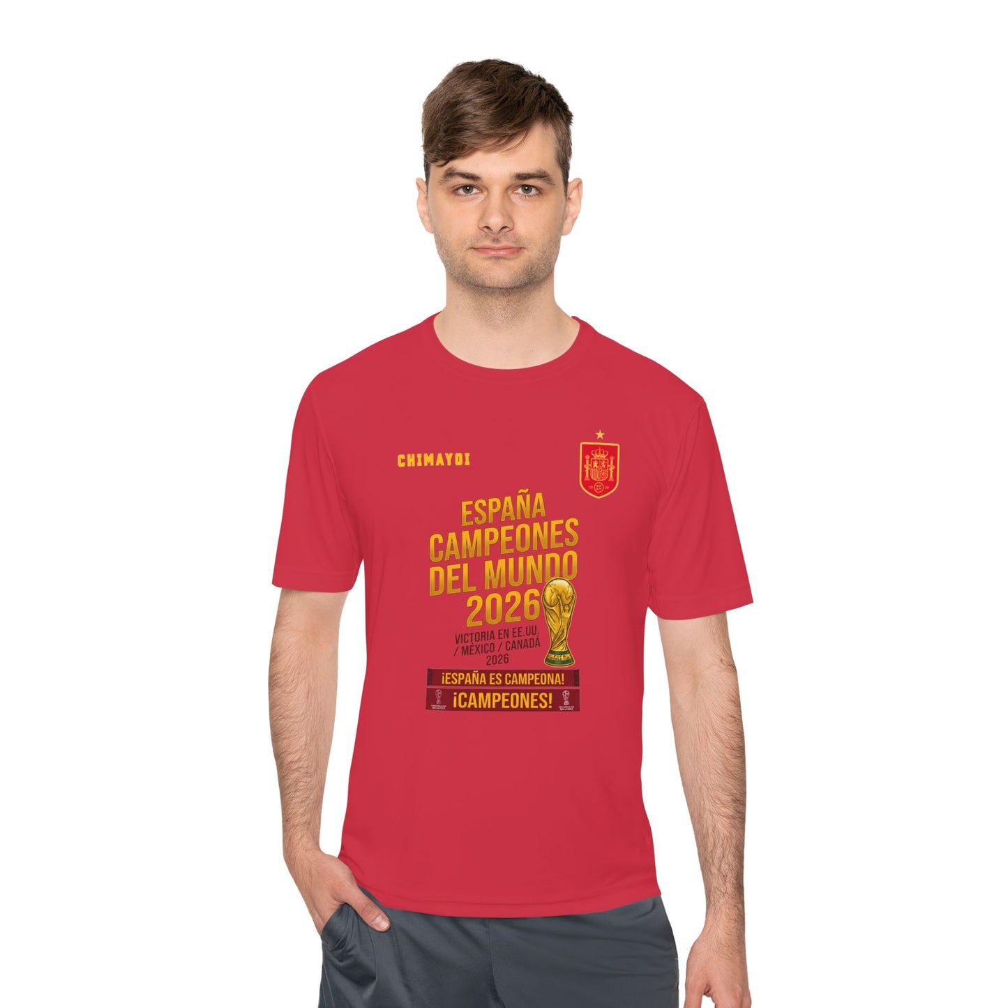 Spain 2026 World Cup Champions Performance Tee - España Trophy Fan Graphic Shirt