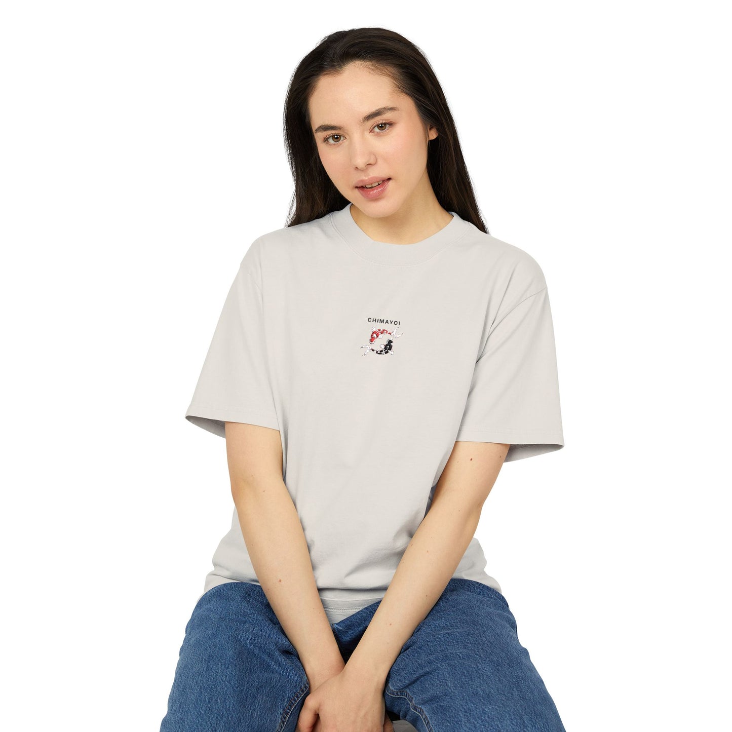 Chimayoi "Yin Yang Koi" Embroidered Heavyweight Faded Tee