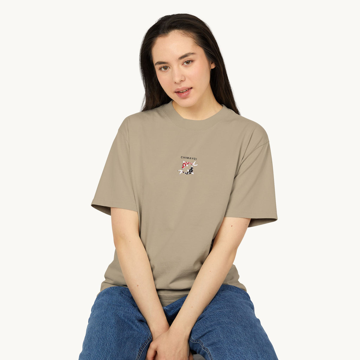 Chimayoi "Yin Yang Koi" Embroidered Heavyweight Faded Tee