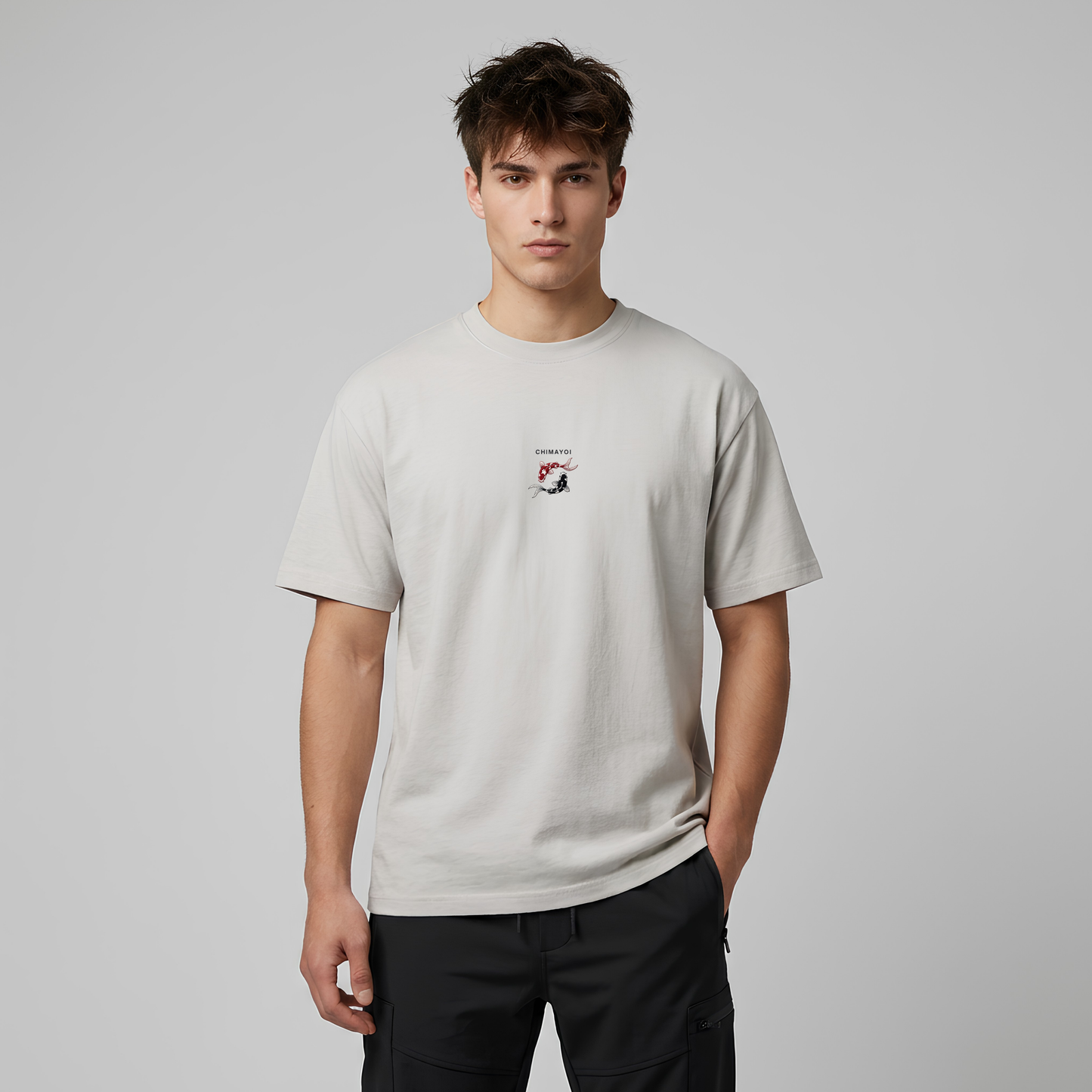 Chimayoi "Yin Yang Koi" Embroidered Heavyweight Faded Tee