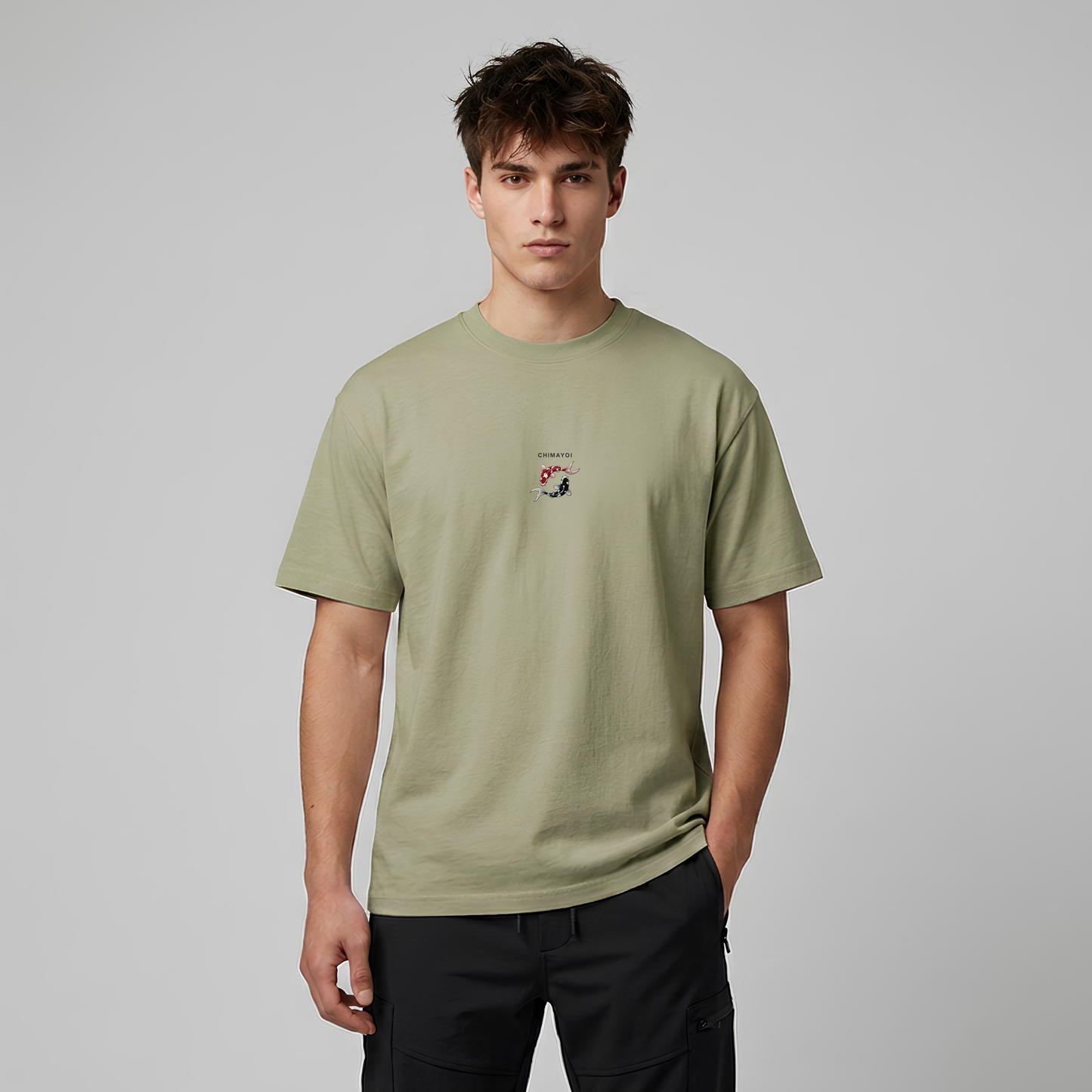 Chimayoi "Yin Yang Koi" Embroidered Heavyweight Faded Tee