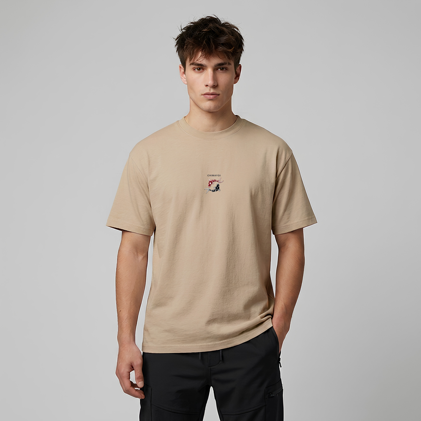Chimayoi "Yin Yang Koi" Embroidered Heavyweight Faded Tee
