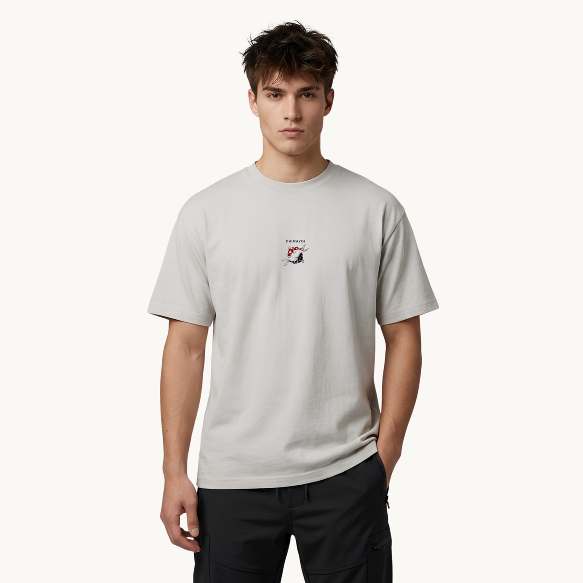 Chimayoi "Yin Yang Koi" Embroidered Heavyweight Faded Tee