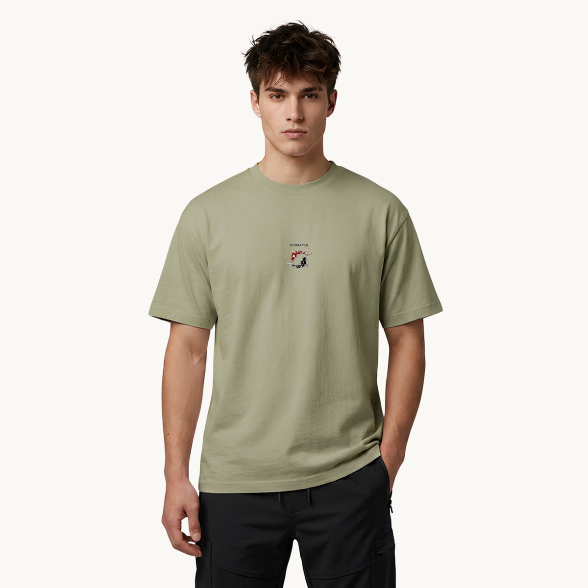 Chimayoi "Yin Yang Koi" Embroidered Heavyweight Faded Tee