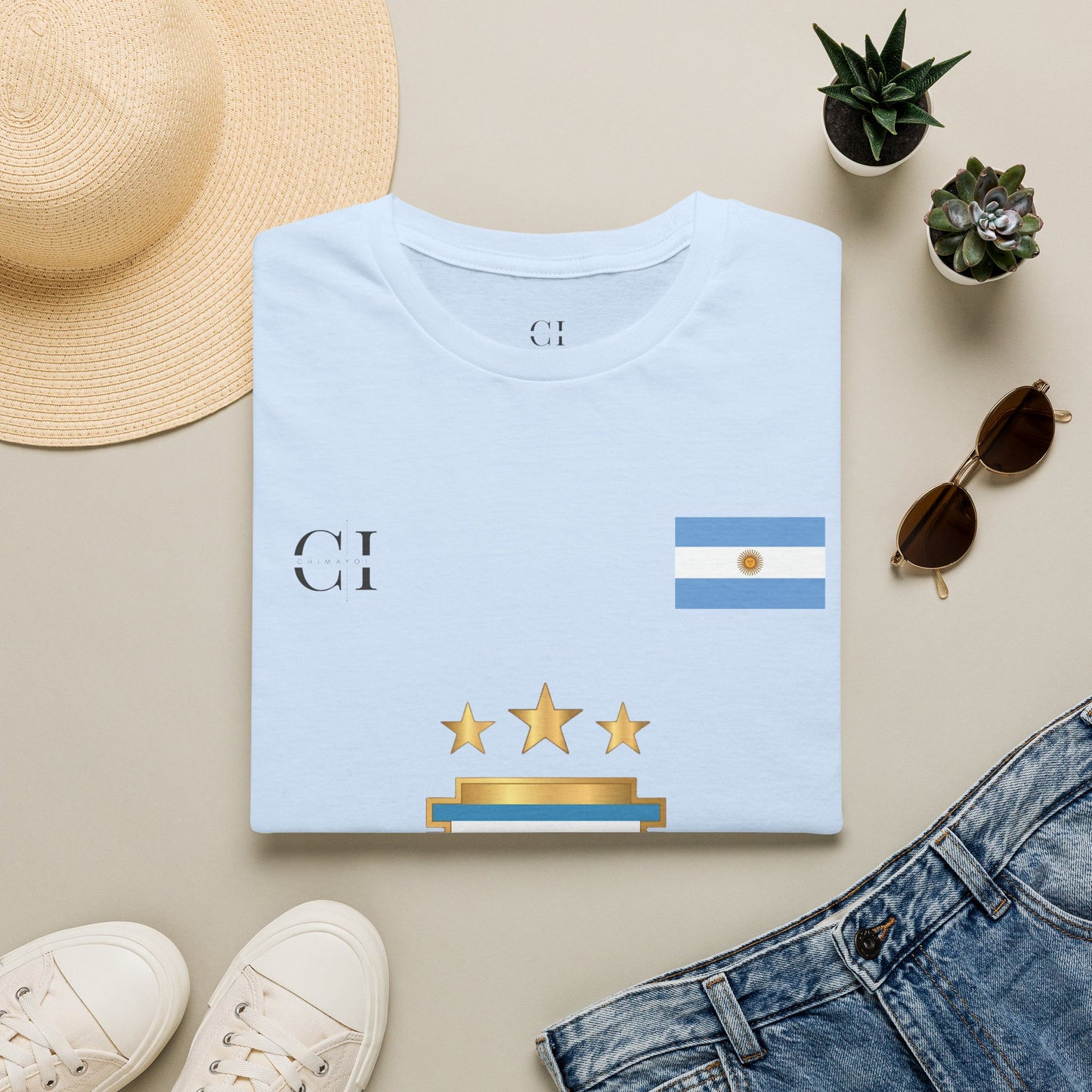 MESSI T-Shirt — AFA Logo & Flag Soccer Tee
