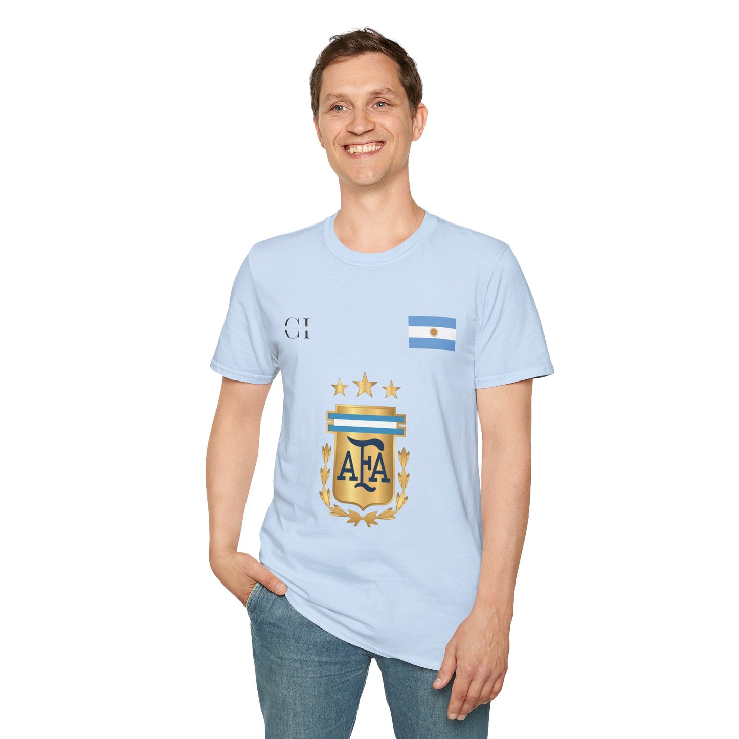 MESSI T-Shirt — AFA Logo & Flag Soccer Tee