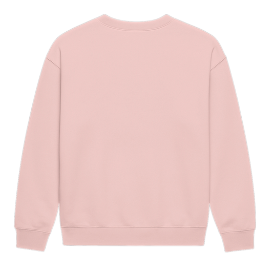 Back view of Chimayoi "La Baguette" vintage crewneck sweatshirt in Pigment Salmon