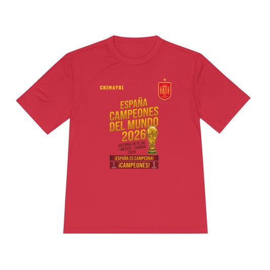 Spain 2026 World Cup Champions Performance Tee - España Trophy Fan Graphic Shirt