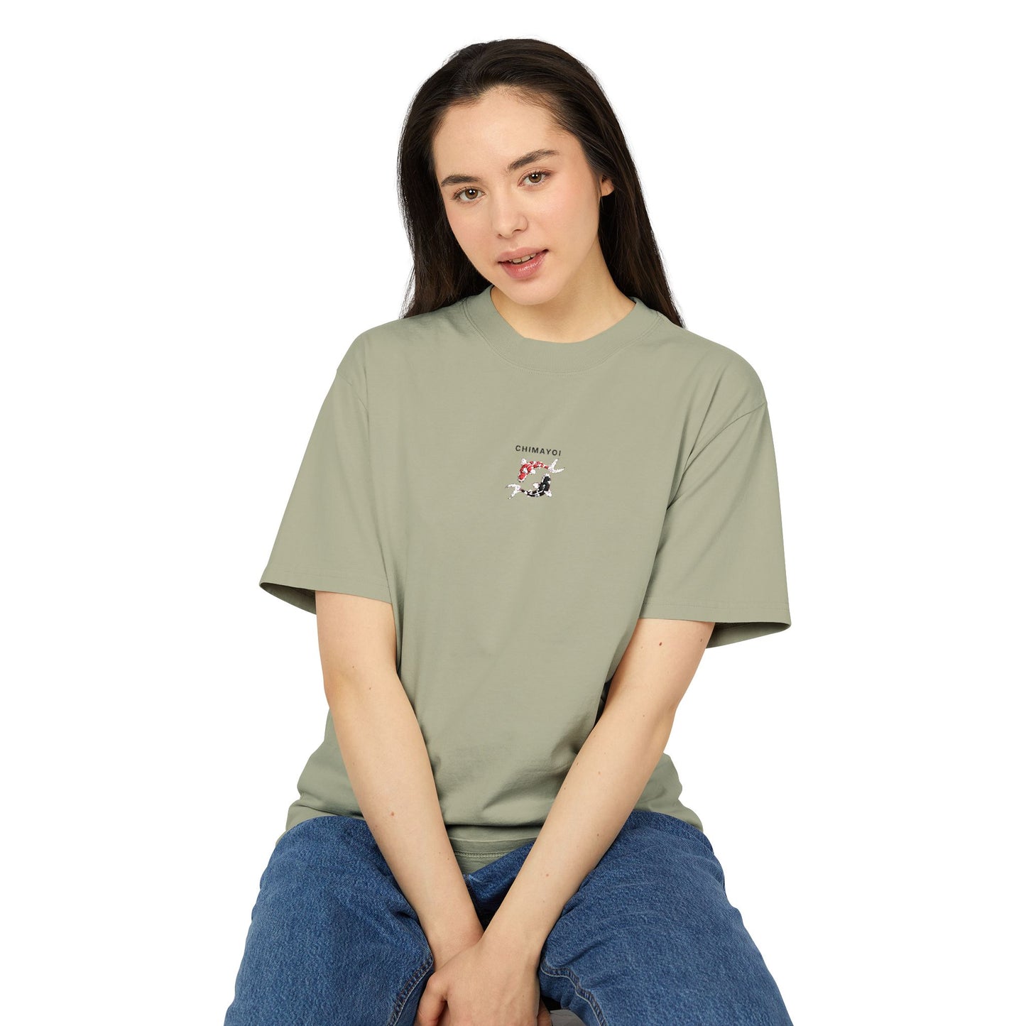 Chimayoi "Yin Yang Koi" Embroidered Heavyweight Faded Tee