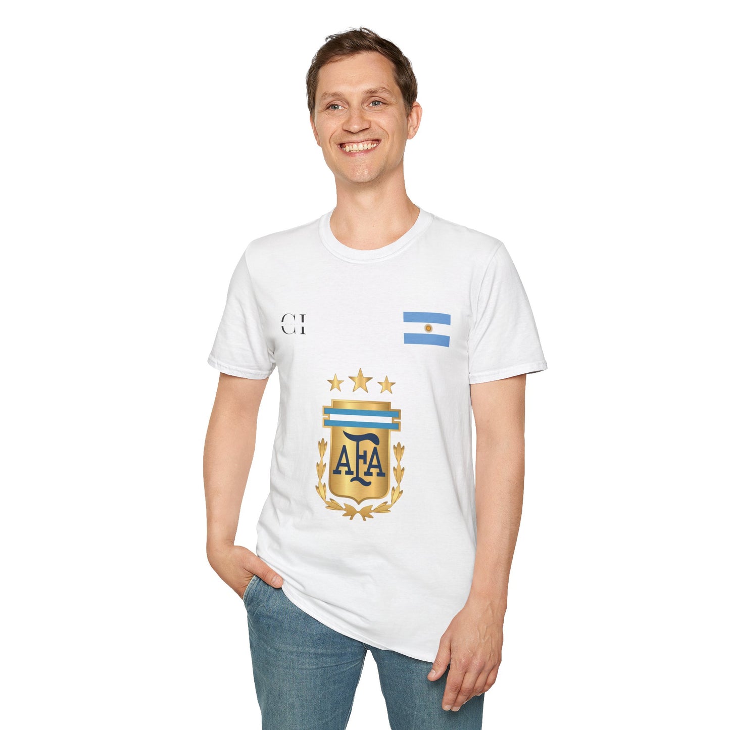 MESSI T-Shirt — AFA Logo & Flag Soccer Tee