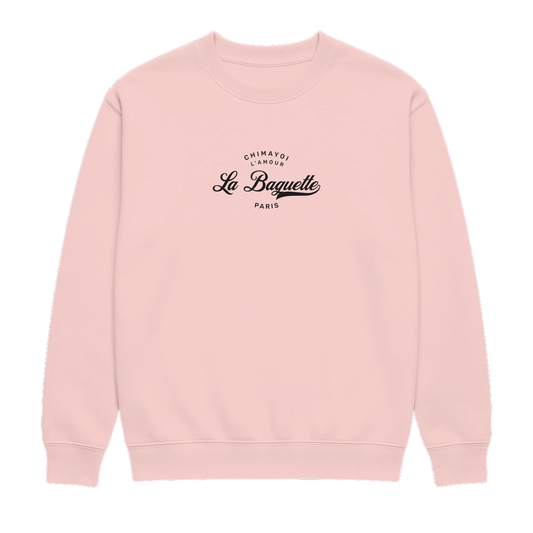 Chimayoi "La Baguette" vintage wash oversized crewneck sweatshirt in Pigment Salmon - front view