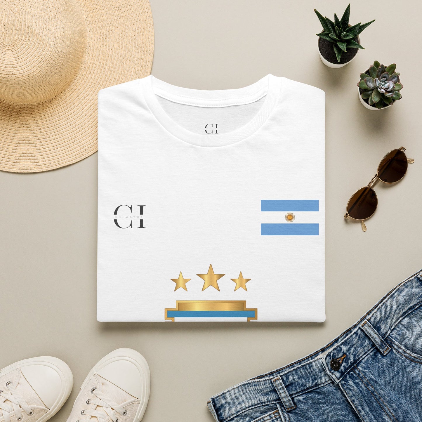 MESSI T-Shirt — AFA Logo & Flag Soccer Tee